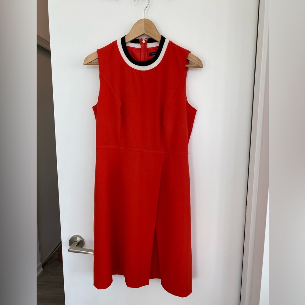 Tommy Hilfiger Orange Sleeveless Dress with Slit